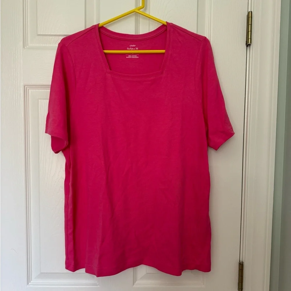 Christopher & Banks t shirt 1x pink 1-137 - Picture 1 of 3